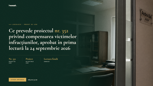 Ce prevede proiectul nr. 352 privind compensarea victimelor infracțiunilor, aprobat în prima lectură la 24 septembrie