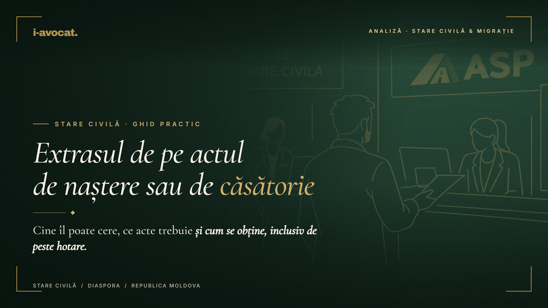 Extrasul de pe actul de naștere sau de căsătorie: regimul actual, în vigoare din 1 noiembrie 2025